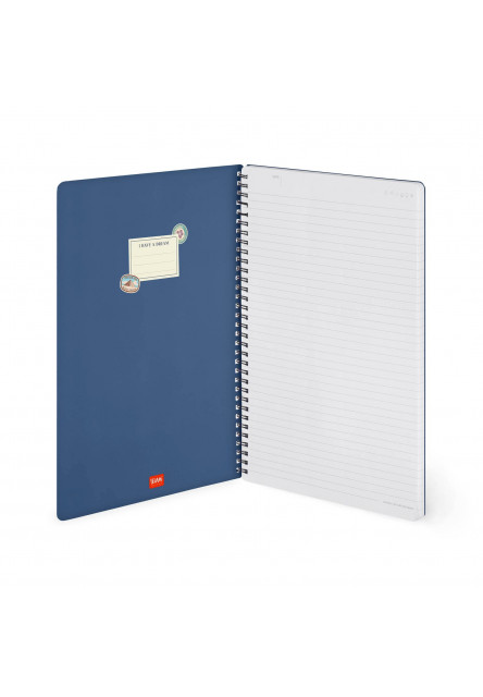 Zápisník Legami Lined Spiral-Bound Notebook - Špirálový zápisník - Maxi - Travel Stickers
