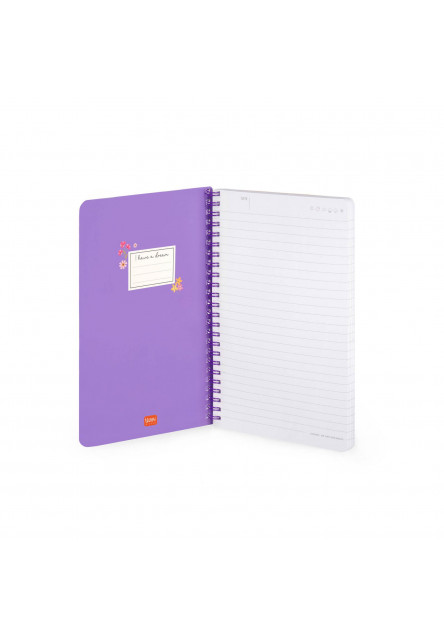 Zápisník Legami Lined Spiral-Bound Notepad - Spiral Notebook - Large - Flowers