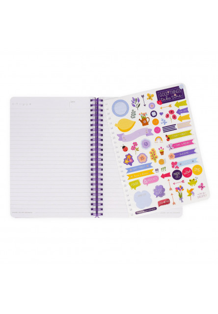 Zápisník Legami Lined Spiral-Bound Notepad - Spiral Notebook - Large - Flowers