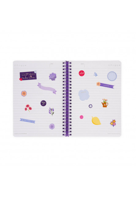 Zápisník Legami Lined Spiral-Bound Notepad - Spiral Notebook - Large - Flowers