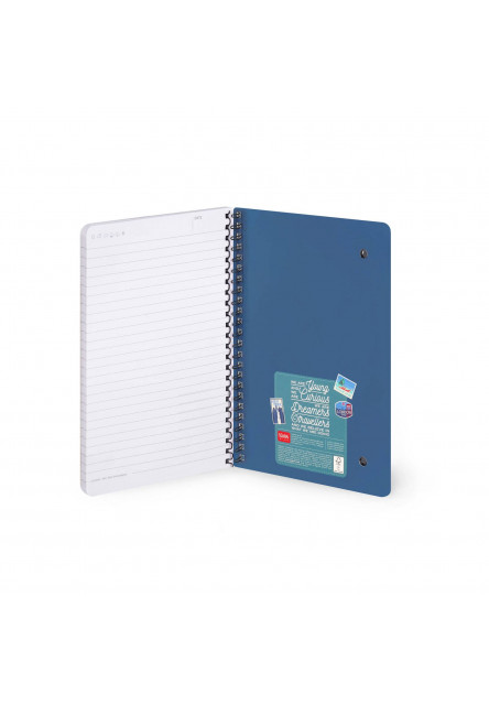 Zápisník Legami Lined Spiral-Bound Notebook - Špirálový zápisník - Veľký - Travel Stickers