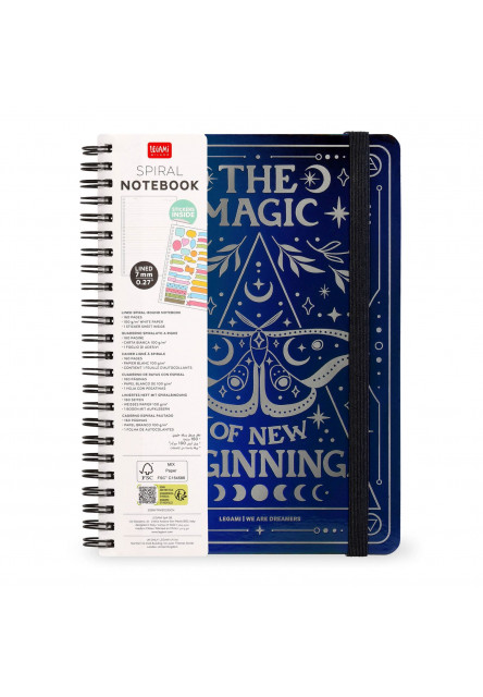 Zápisník Legami Lined Spiral-Bound Notepad - Spiral Notebook - Maxi - Moth