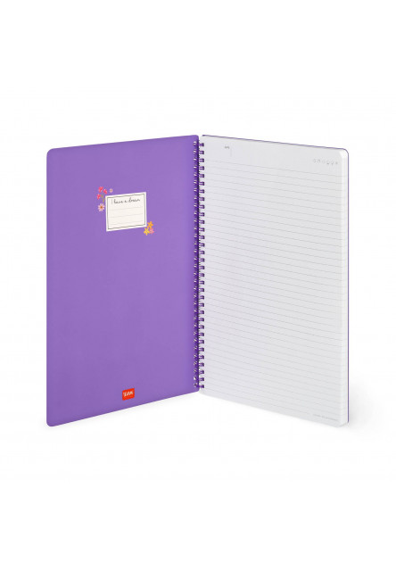 Zápisník Legami Lined Spiral-Bound Notepad - Spiral Notebook - Maxi - Flowers