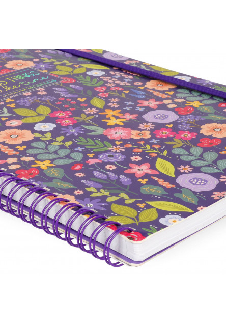 Zápisník Legami Lined Spiral-Bound Notepad - Spiral Notebook - Maxi - Flowers
