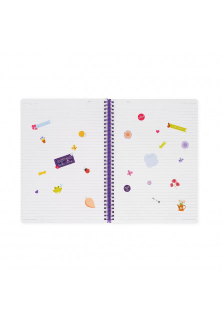 Zápisník Legami Lined Spiral-Bound Notepad - Spiral Notebook - Maxi - Flowers