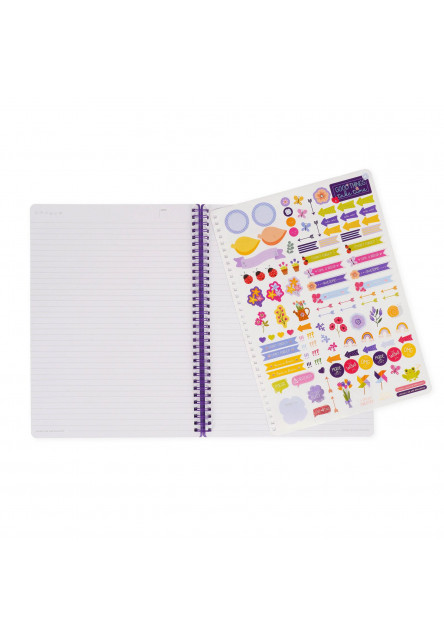 Zápisník Legami Lined Spiral-Bound Notepad - Spiral Notebook - Maxi - Flowers