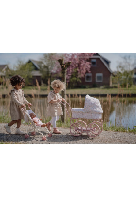 Kočík pre bábiky golfky skladací Soft Flowers