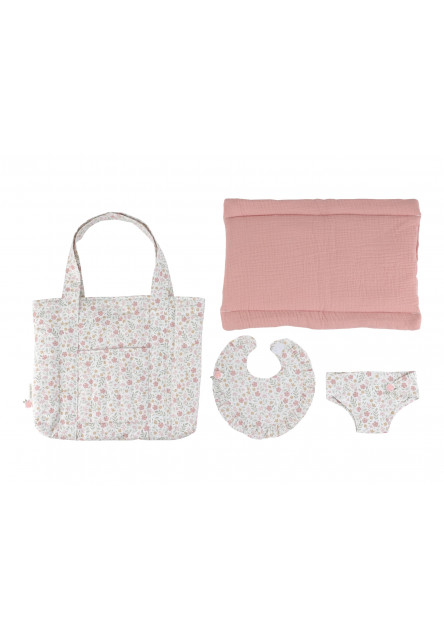 Prebaľovacia taška pre bábiky Soft Flowers