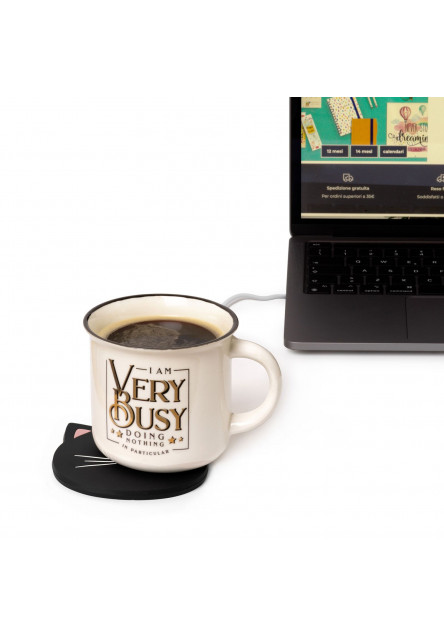 Ohrievací USB podtácka Legami Type-C Cable Mug Warmer - Warm It Up - Kitty