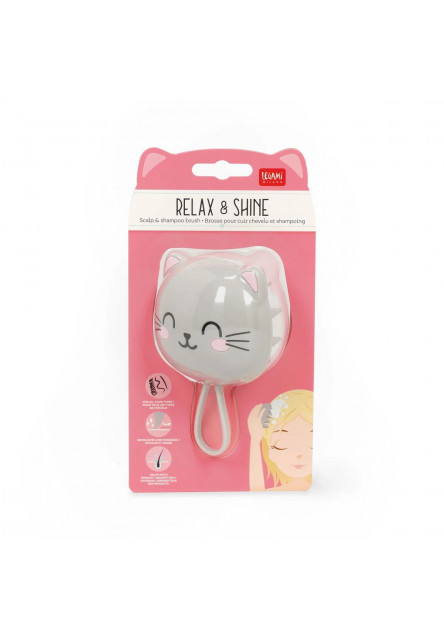Masážna kefa na pokožku hlavy Legami Scalp Massager - Kitty