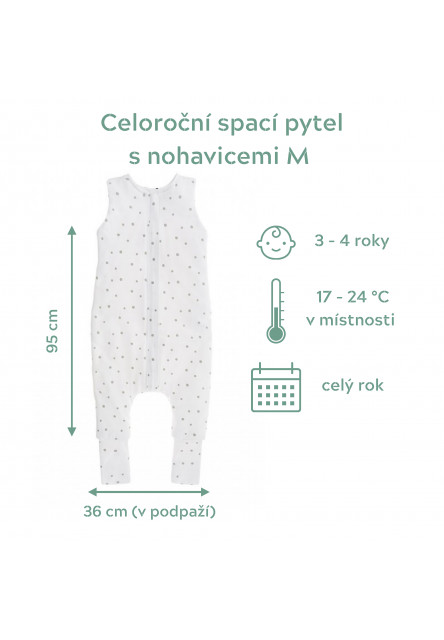 Celoroční spací pytel s nohavicemi Sleepee Ivory Forest M
