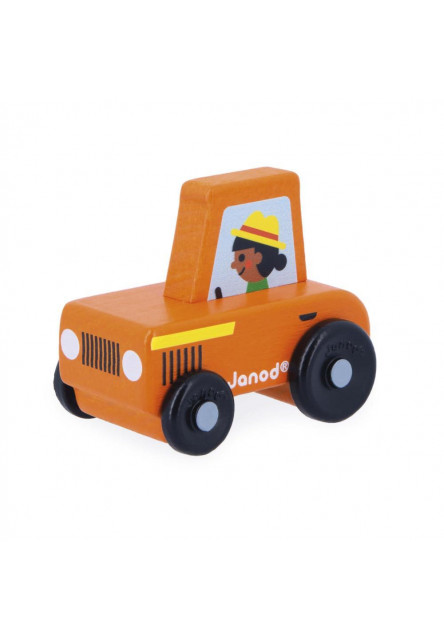 Cross roads Drevené auto na tlačenie Traktor červený