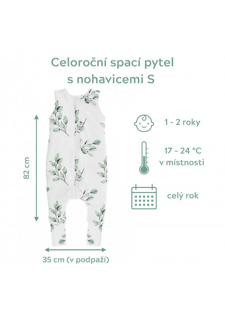 Celoroční spací pytel s nohavicemi Sleepee Green Forest S