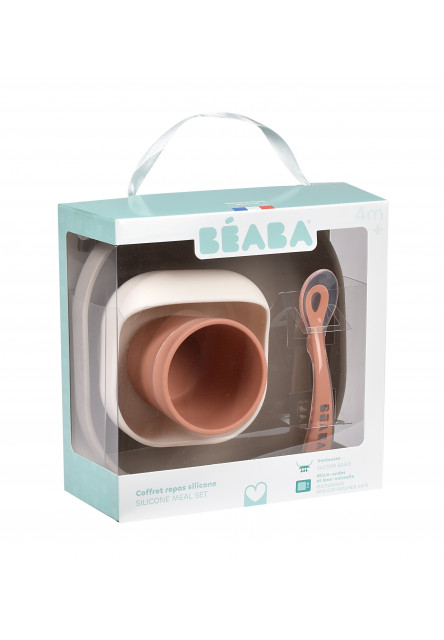 Jedálenská sada silikónová 4-dielna Terracotta / Gazelle