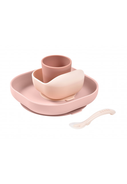 Jedálenská sada silikónová 4-dielna Cotton Candy