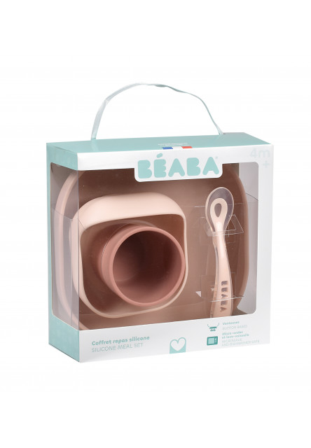 Jedálenská sada silikónová 4-dielna Cotton Candy
