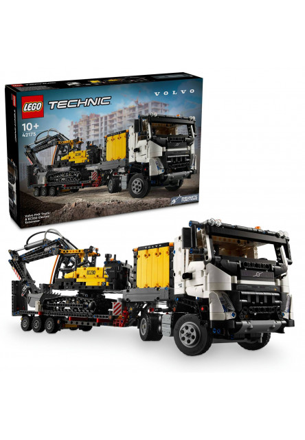 Nákladné auto Volvo FMX a elektrický bager EC230