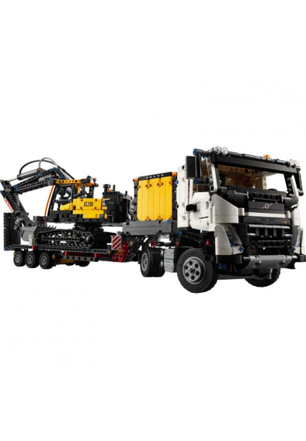 Nákladné auto Volvo FMX a elektrický bager EC230