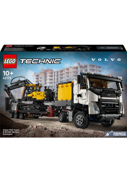 Nákladné auto Volvo FMX a elektrický bager EC230