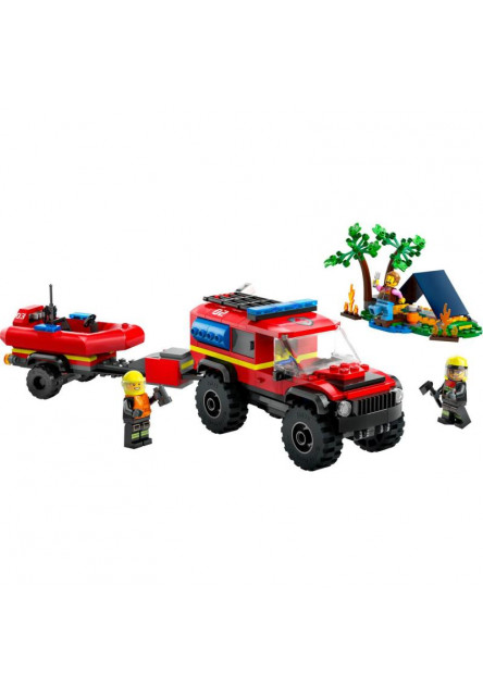 Hasičské auto 4x4 a záchranný čln