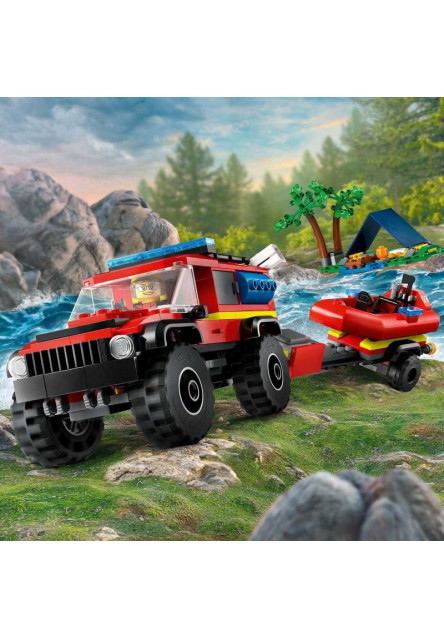 Hasičské auto 4x4 a záchranný čln