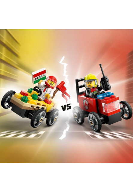 Pretekársky balíček: Rozvoz pizzy vs. hasičské auto