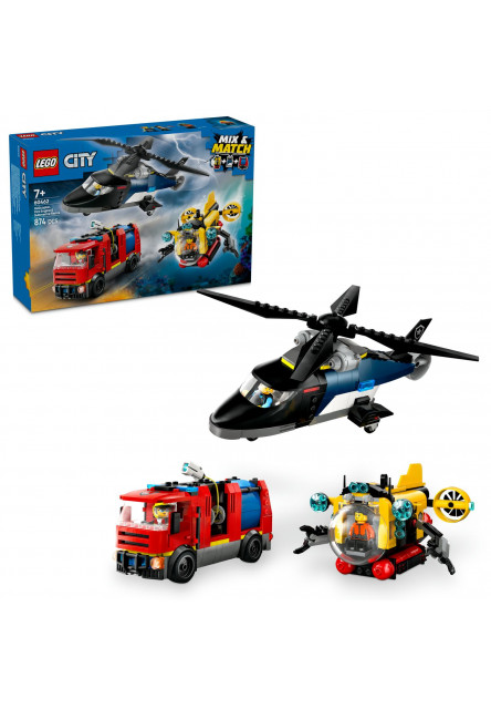 Remix: Helikoptéra, hasičské auto a ponorka
