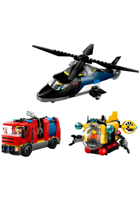 Remix: Helikoptéra, hasičské auto a ponorka