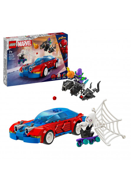 Spider-Manovo pretekárske auto a Venomov Zelený goblin