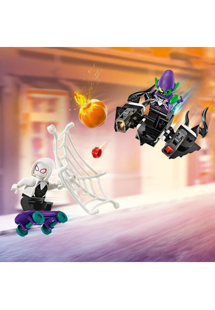 Spider-Manovo pretekárske auto a Venomov Zelený goblin