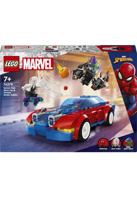 Spider-Manovo pretekárske auto a Venomov Zelený goblin