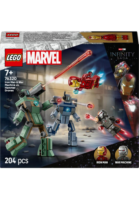Iron Man a War Machine vs. Hammerove Drony