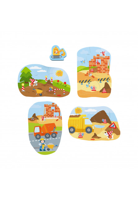 Puzzle pre najmenších Stavenisko 4 ks