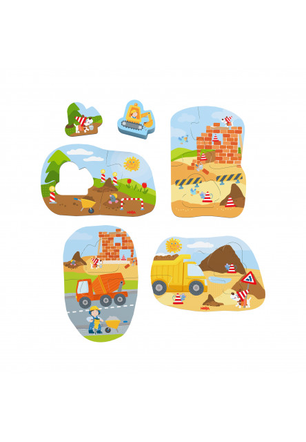 Puzzle pre najmenších Stavenisko 4 ks