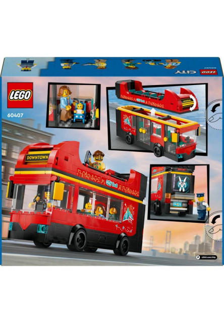 Červený dvojposchodový vyhliadkový autobus