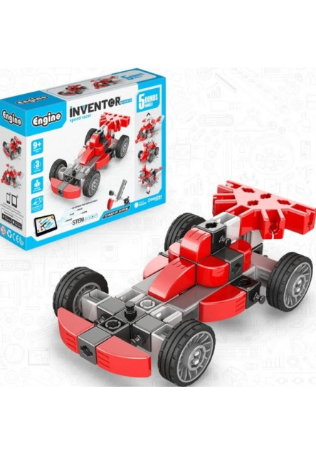 Engino INVENTOR MECHANICS pretekár s 5 bonus modelmi
