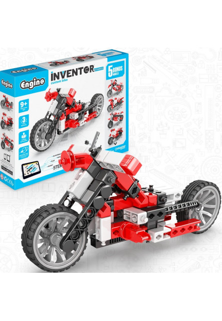 Engino INVENTOR MECHANICS custom bike s 5 bonusovými modelmi