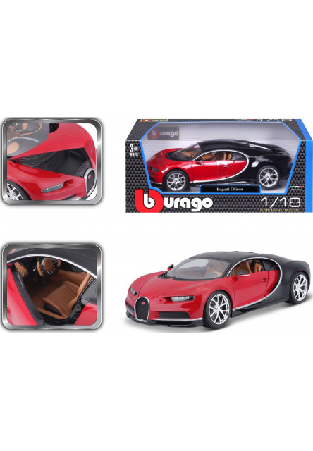Bburago 1:18 Plus Bugatti Chiron black/red