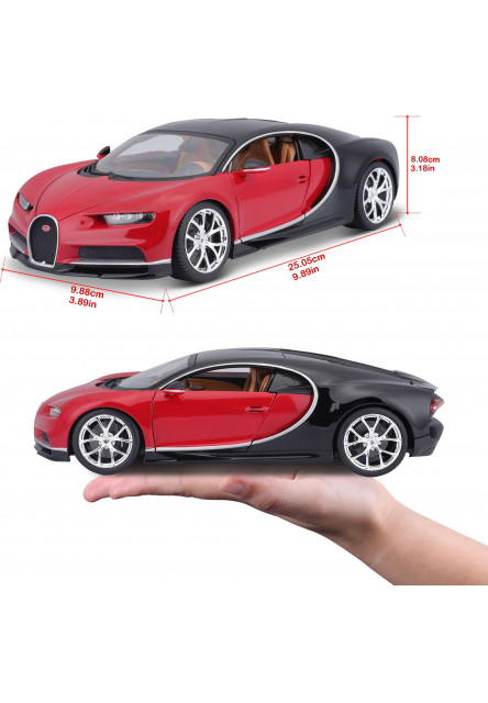 Bburago 1:18 Plus Bugatti Chiron black/red