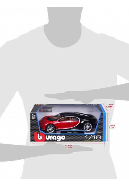 Bburago 1:18 Plus Bugatti Chiron black/red