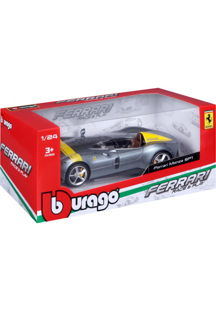 Bburago 1:24 Ferrari Monza SP1 Silver Blue