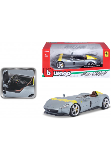 Bburago 1:24 Ferrari Monza SP1 Silver Blue