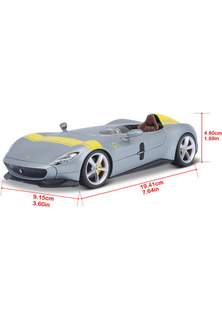 Bburago 1:24 Ferrari Monza SP1 Silver Blue