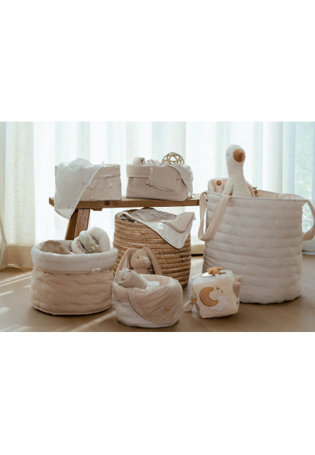 Košík textilný malý Pure Soft Beige Stripe