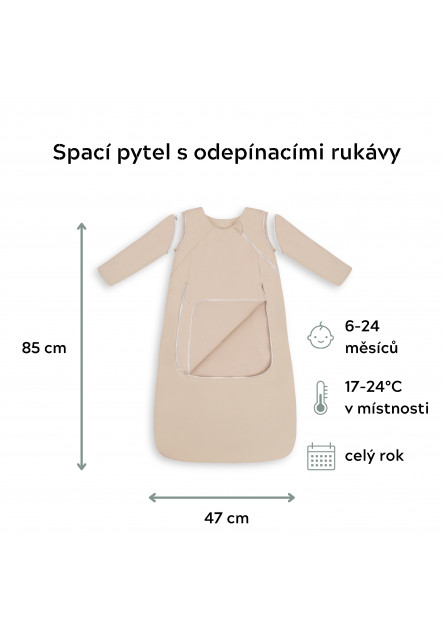 Celoroční spací pytel s odepínacími rukávy Sleepee Pink