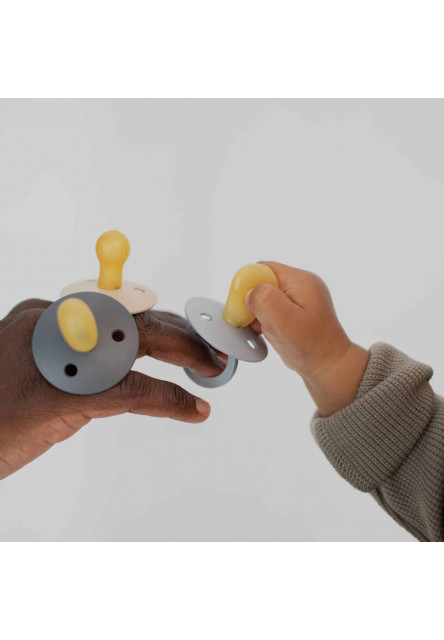 BIBS Colour anatomické cumlíky z prírodného kaučuku 2 ks - veľkosť 1 (Sage Nočný / Cloud Nočný)