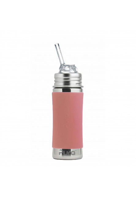 Pura nerezová fľaša so slamkou 325 ml (zelená-aqua)