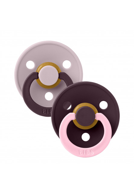BIBS STUDIO Colour Fusion cumlíky z prírodného kaučuku 2ks – veľkosť 2 (Dusky Lilac Plum mix)