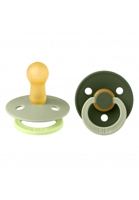 BIBS STUDIO Colour Fusion cumlíky z prírodného kaučuku 2ks – veľkosť 2 (Sage Hunter Green mix)
