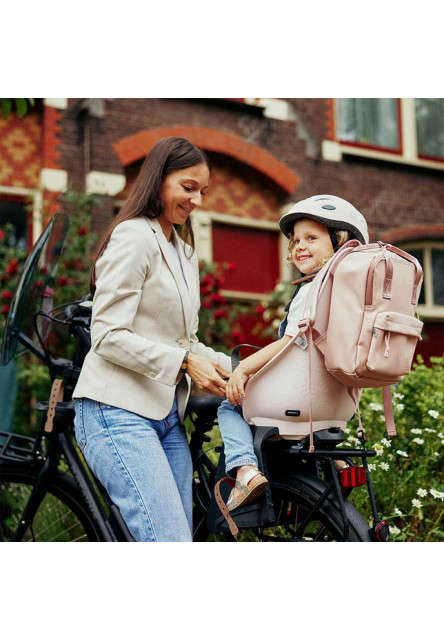 Zadná sedačka na bicykel Ta-ke s adaptérom a nosičom na rám SET Sakura Ružová/Kurumi Hnedá Sakura Ružová/Kurumi Hnedá